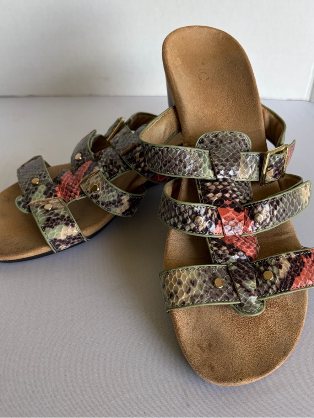 Vionic Radia Women's Slide Sandals Snake Print, Multicolor, Size 8